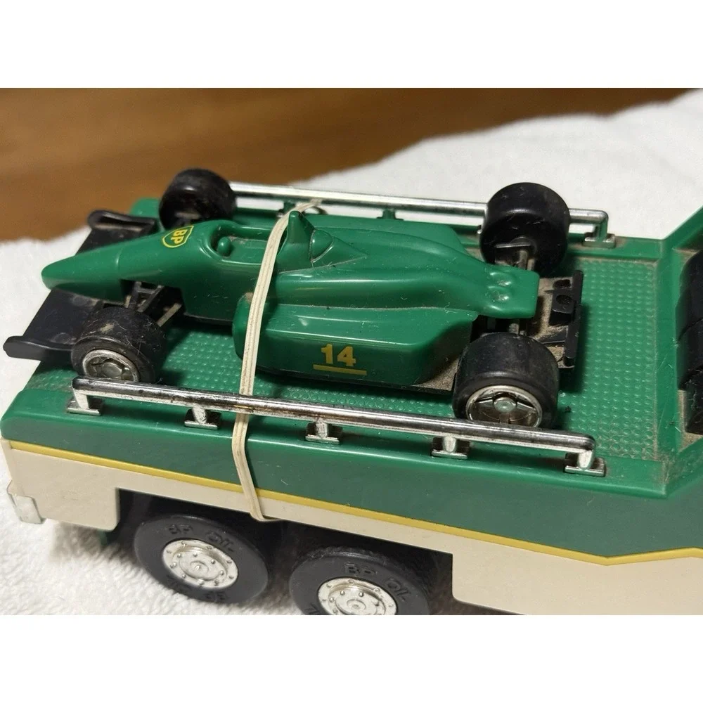 Vintage BP Toy Race Car Carrier Semi Truck‎ Limited Edition Series & F1 Race Car